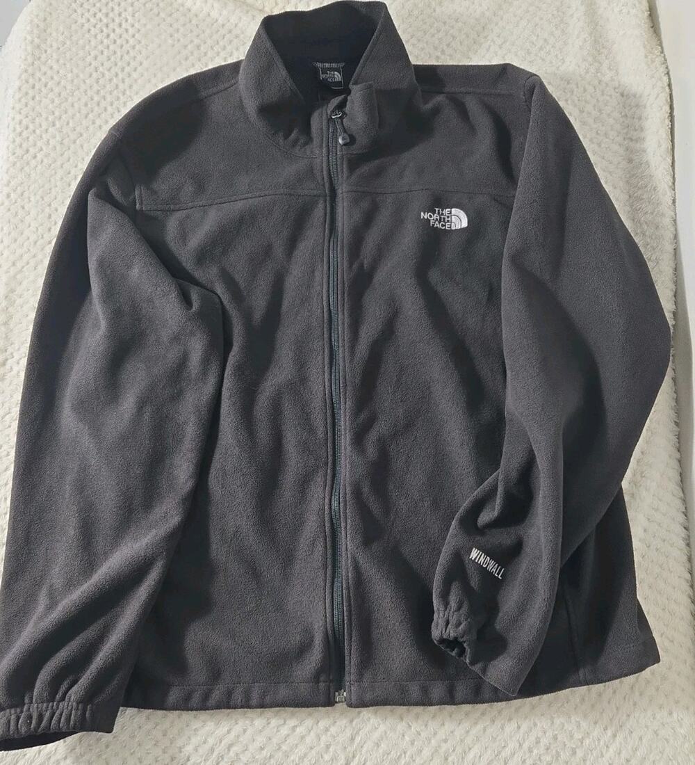 The North Face WindWall Fleece Jacket Mens XL Black Full Zip Outdoor Hiking
